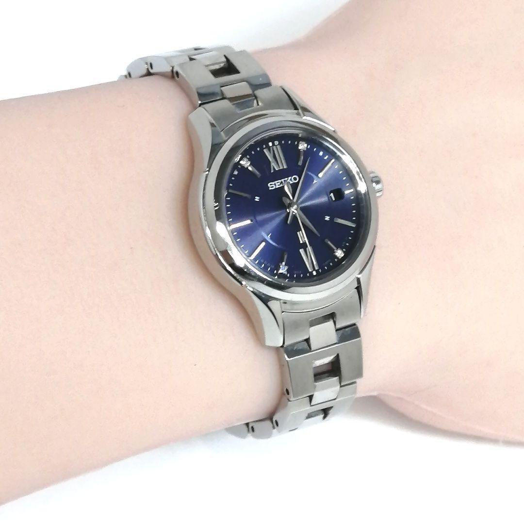 稼働✨ SEIKO　ルキア　時計　4P ダイヤ　サファイヤガラス　デイト　限定
