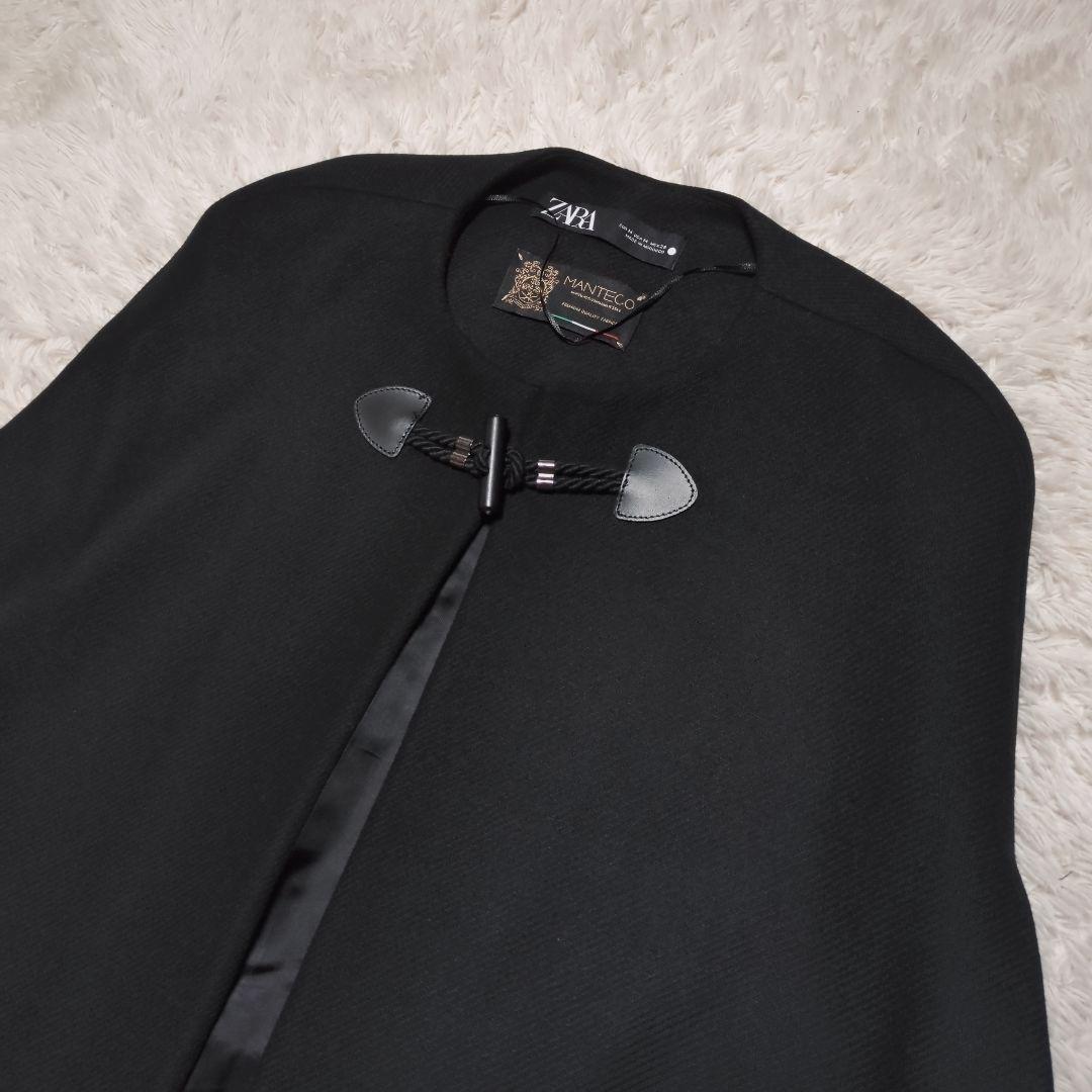 ほぼ未使用！ZARA×MANTECO ポンチョコート ケープ M ブラック