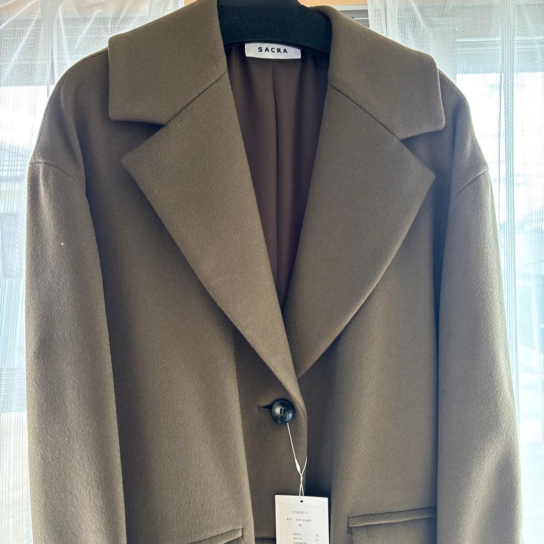 SACRA ASH KHAKI チェスターコート 38 サクラ