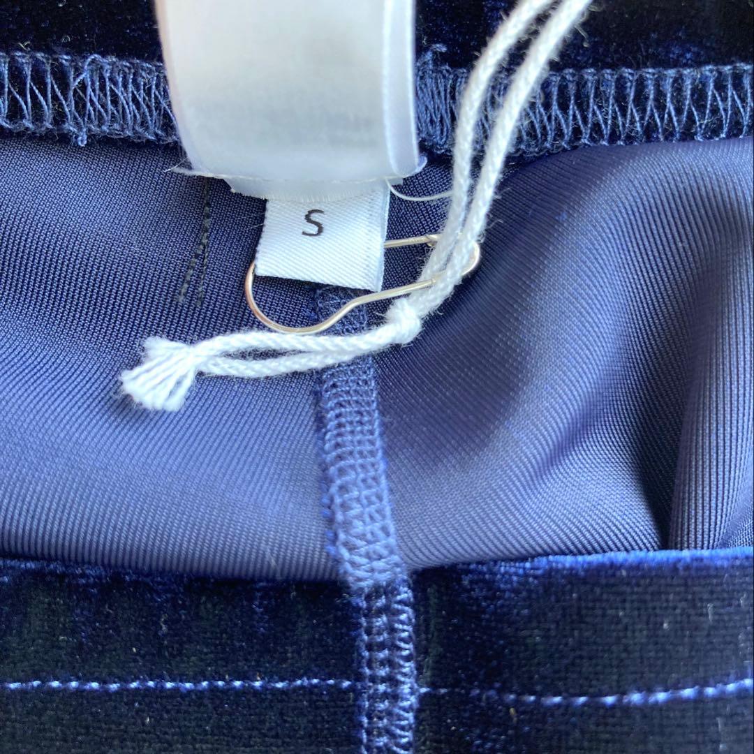 simone wild ベロア　バイカーパンツ　ネイビー　Sサイズ