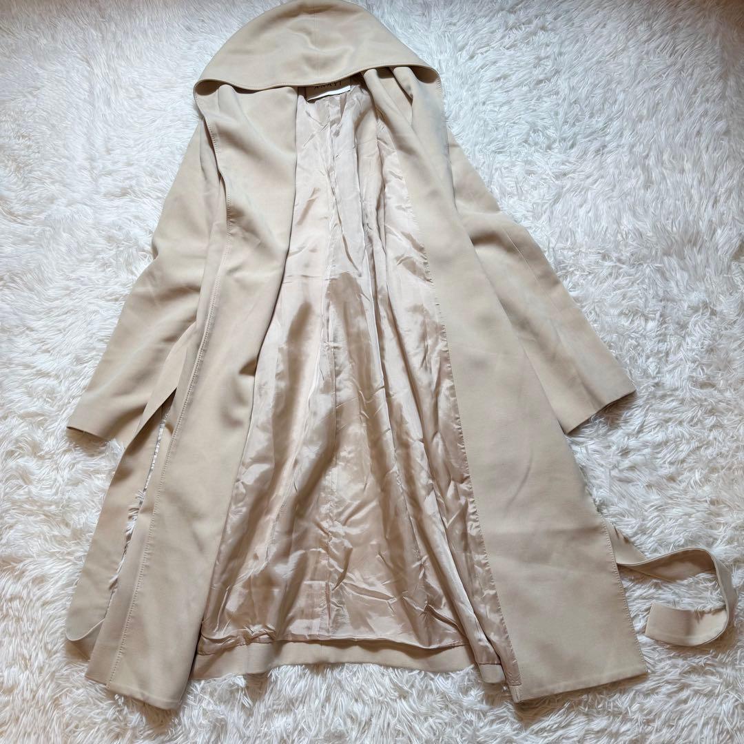 ねこじゃらし様美品 アナイ ダブルクロスフードコート ウエストリボン ガウン