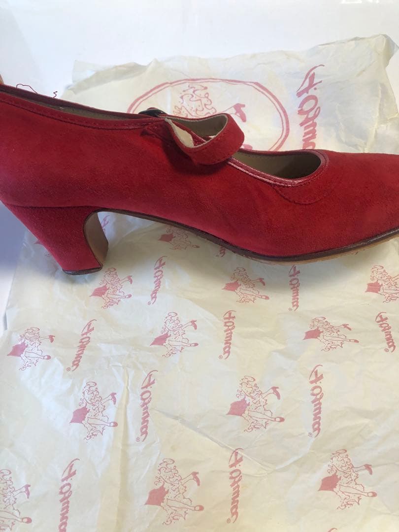 フラメンコ靴 39 オスーナプロベルトスエード赤