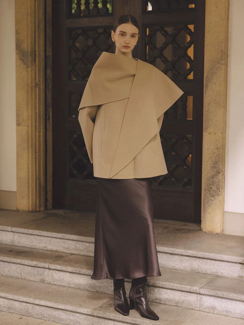 リバーウールミドルマフラーコート/anuans 新品タグ付き