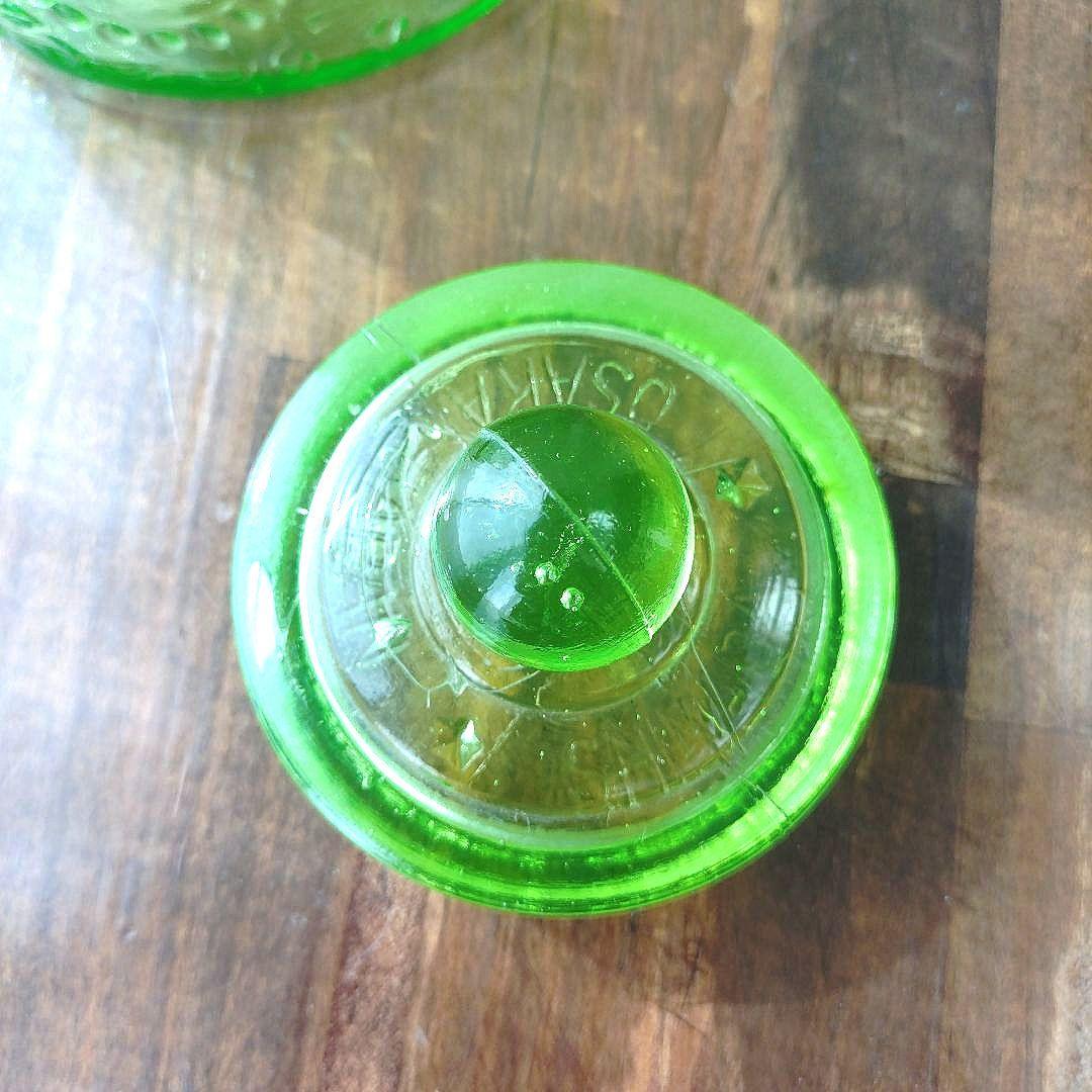 アンティーク 飴屋瓶 あめや瓶 ウランガラス和ガラス 菓子瓶 古道具 レトロ