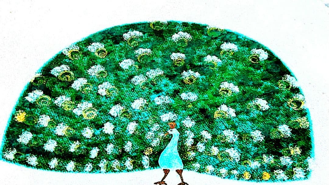 色絵金銀彩孔雀文平皿 (井戸川豊) 未使用 新品同様