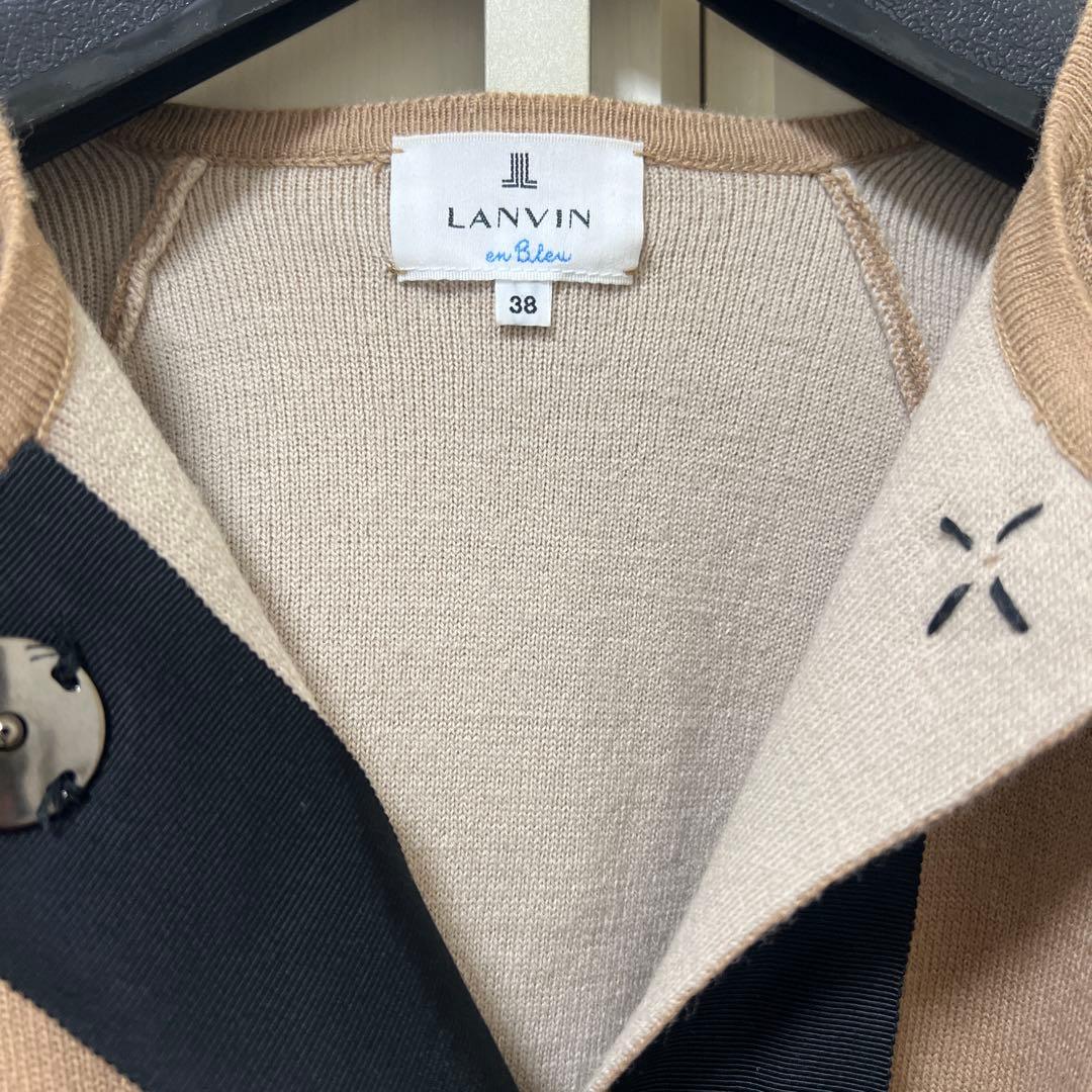 ランバンオンブルー ニットポンチョ キャメル