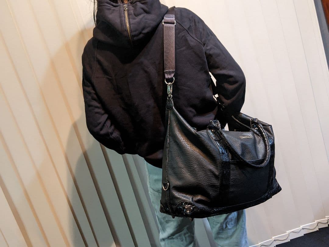 ブラック&ホワイト　ゴルフ　2way　トートバッグ　ショルダーバッグ　靴入れ