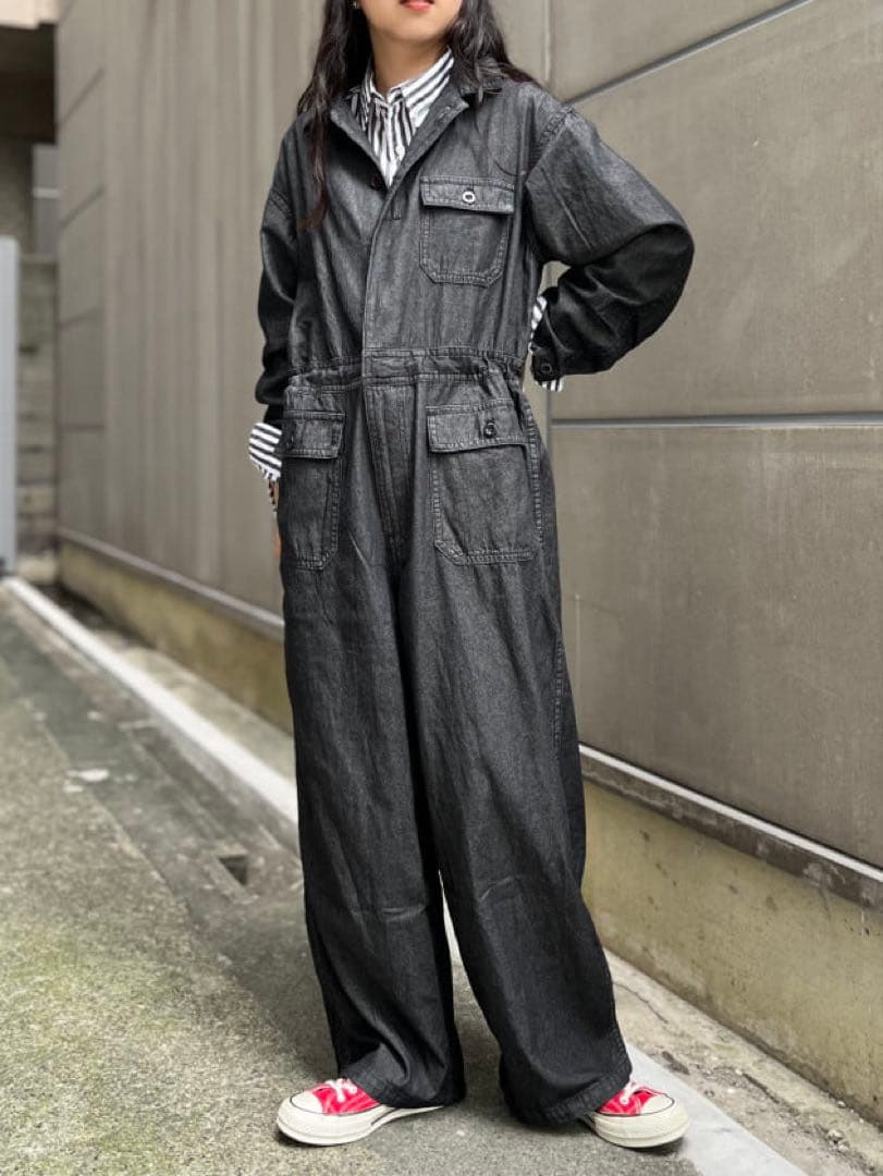 BEAMS BOY デニムミリタリーオールインワン