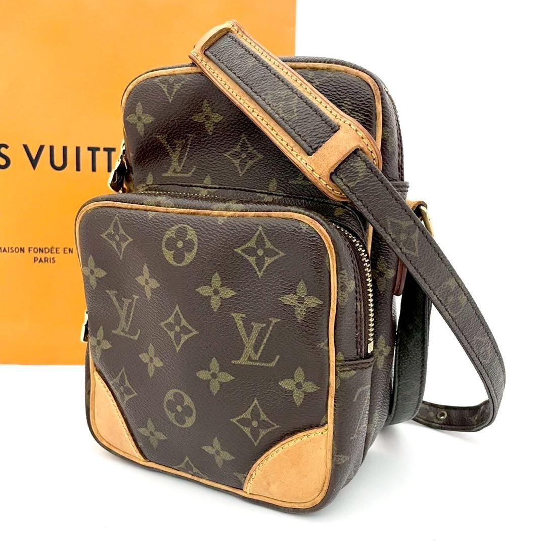 ルイヴィトン　アマゾン　ショルダーバック　ヌメ革　モノグラム