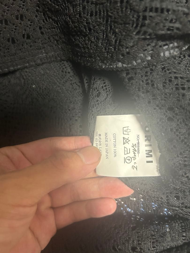 orimi 22ss 黒レースタンクトップ　size 2