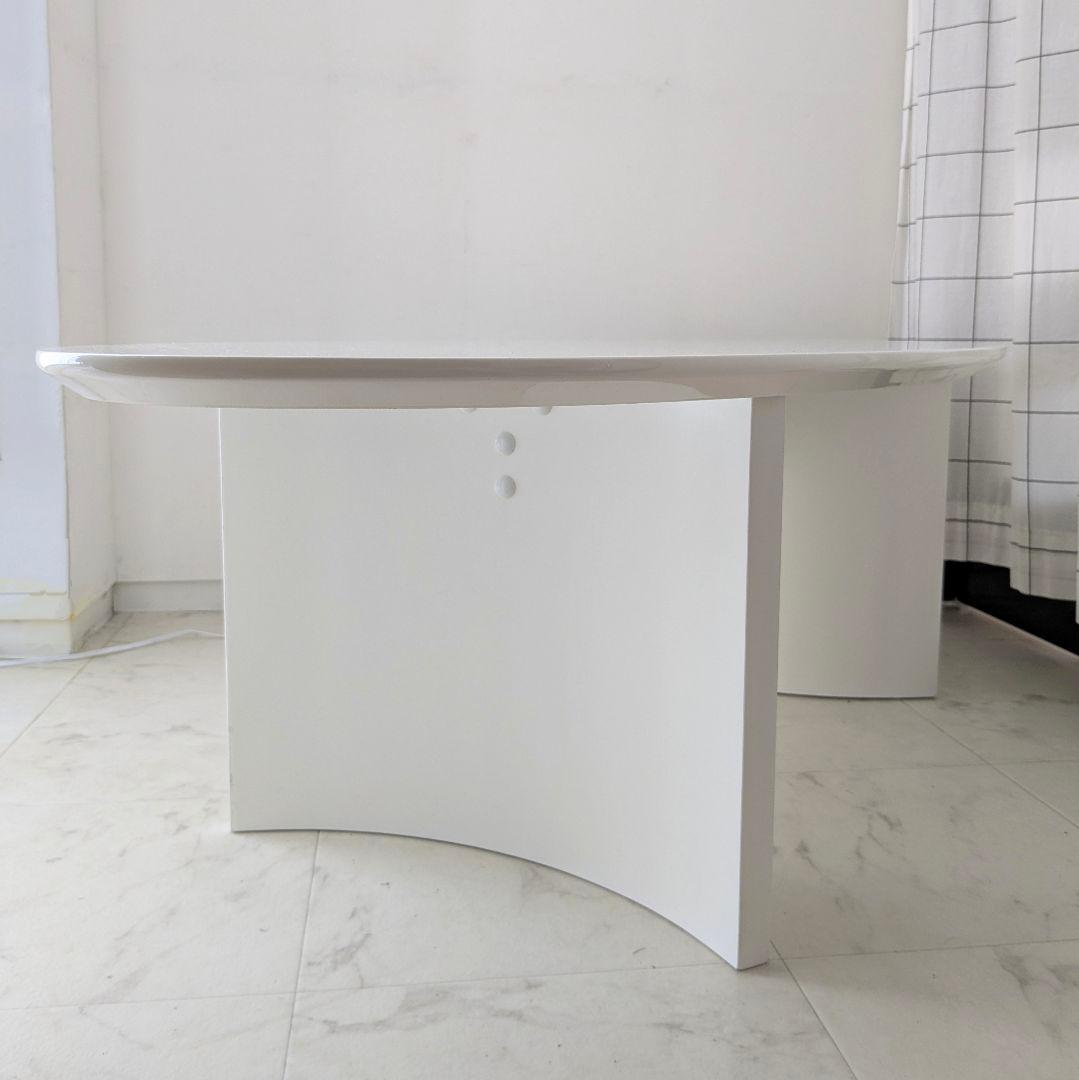 80-90s ビンテージ リビング センター テーブル /白 オーバル モダン