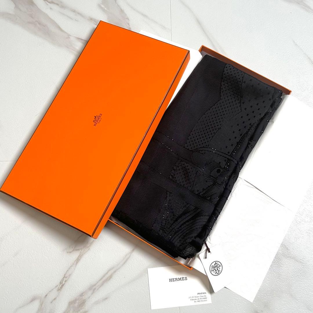 定価83万★未使用保管品★23ss★エルメス★コーチング・ペルル★シルクポンチョ