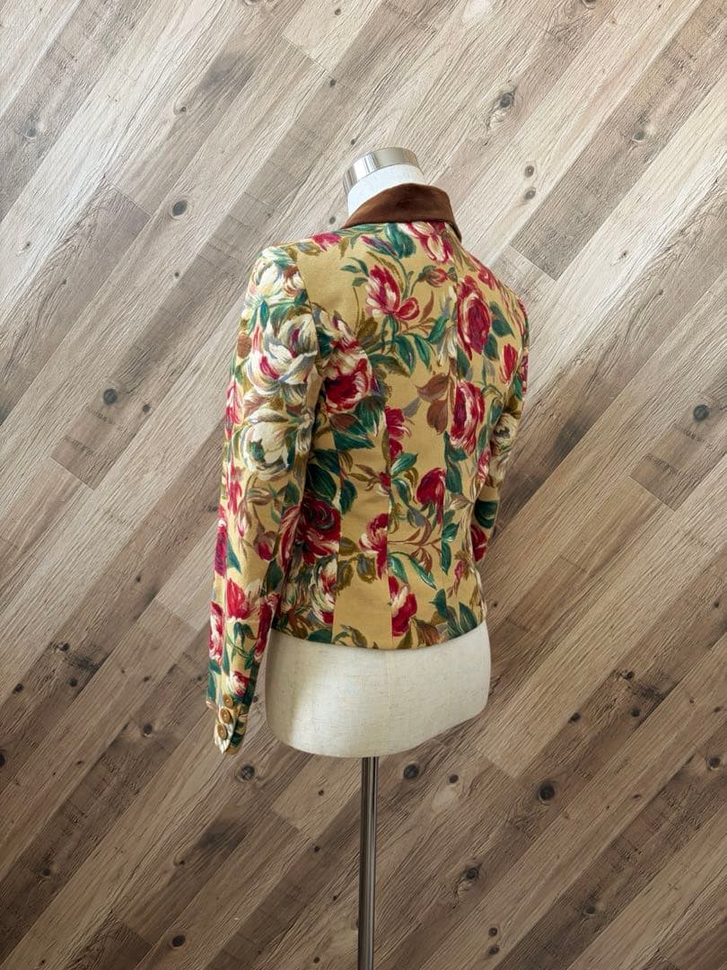 KENZO ケンゾー 日本製 ベロア 切替 花柄 総柄 テーラードジャケット