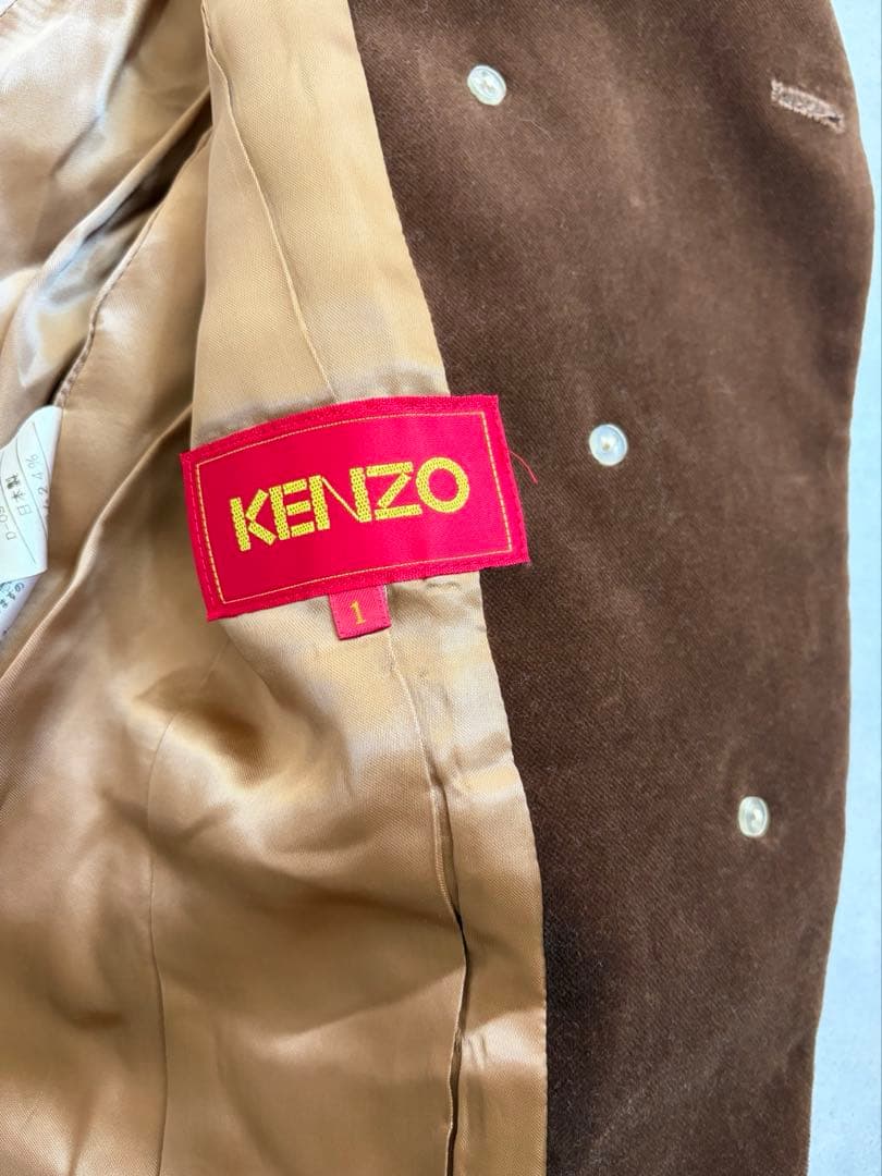 KENZO ケンゾー 日本製 ベロア 切替 花柄 総柄 テーラードジャケット