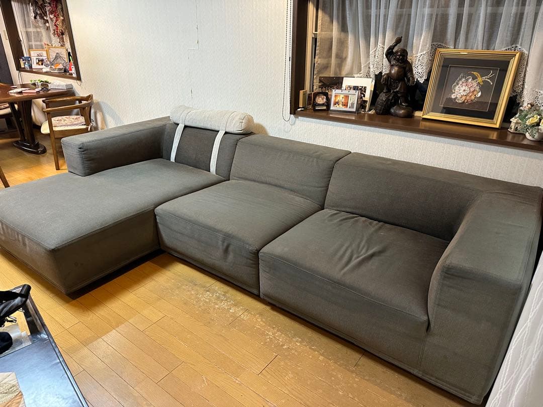 ゆずにゃんグレー L字型ソファ