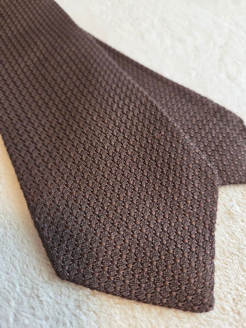 Drake's グレナディンシルクタイ ブラウン