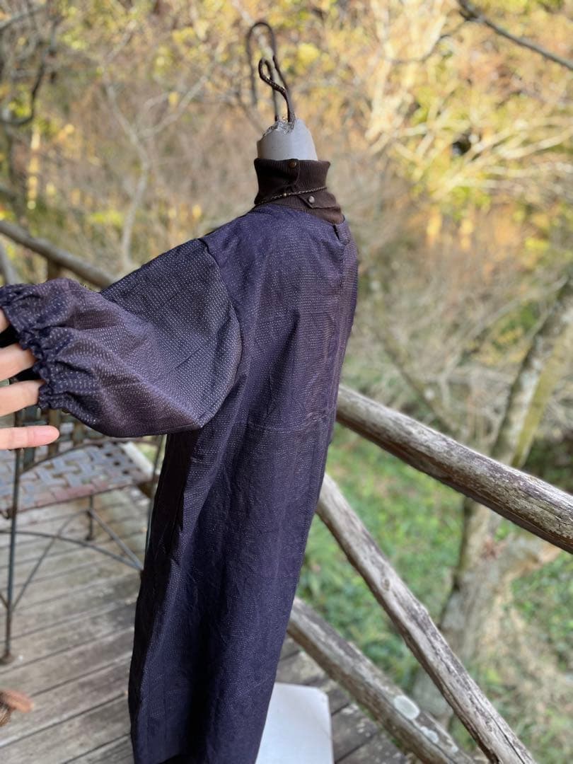 藍絣　正絹　ワンピース