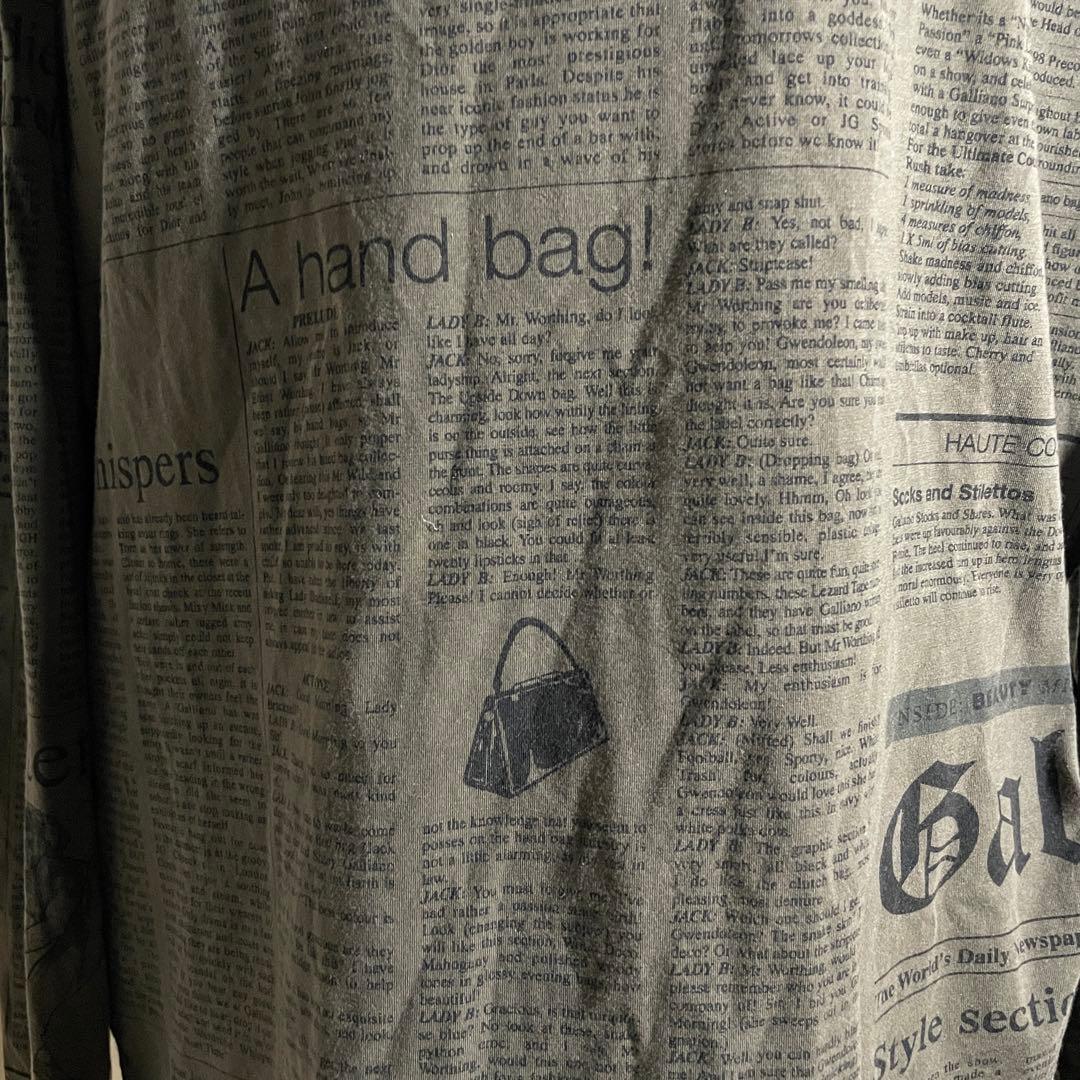 2008AW john galliano 新聞柄 long T-shirt