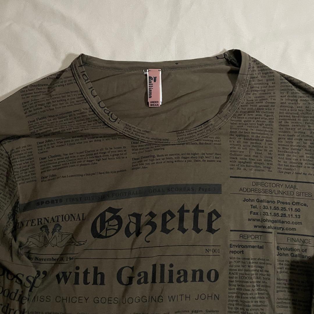 2008AW john galliano 新聞柄 long T-shirt