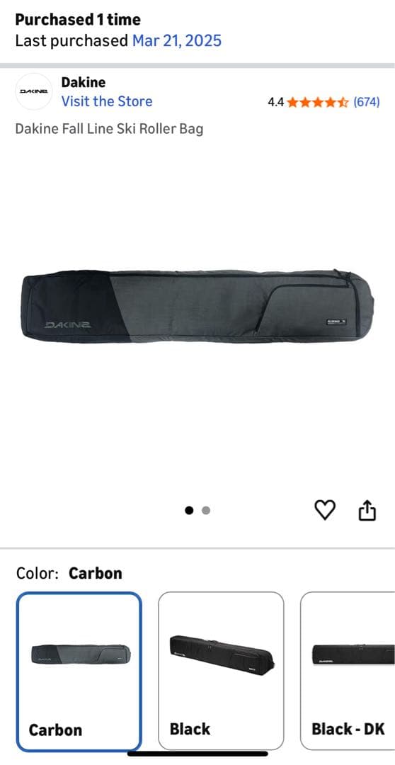 dakine スキーケース　スノーボードケース 175