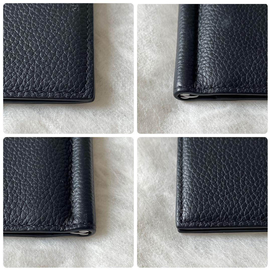 ディオール　マネークリップ　CDアイコン　レザー　黒　ブラック　ロゴ金具　メンズ