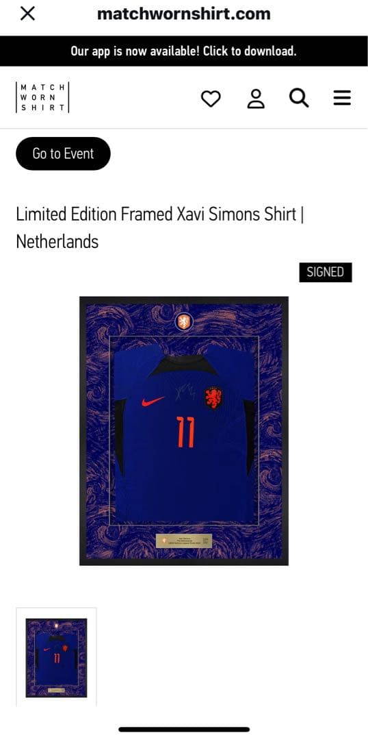 シャビシモンズ直筆サイン入りユニ(額縁付)Xavi Simons証明書