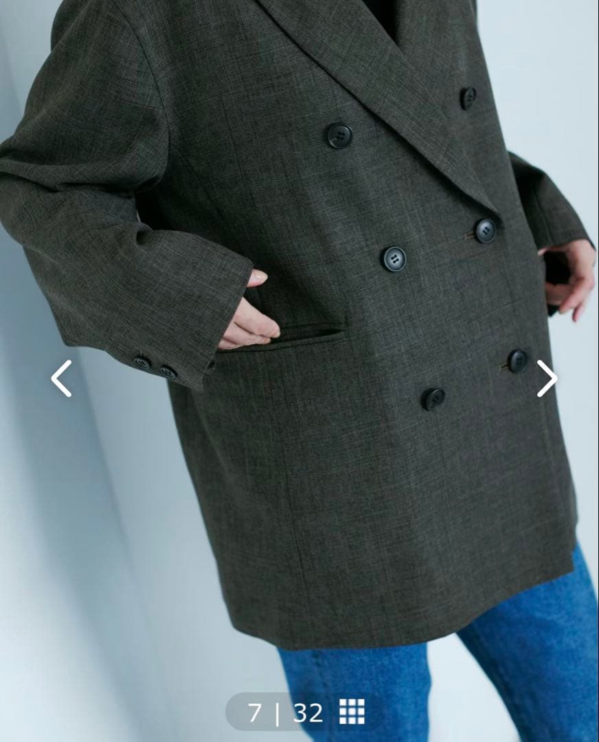 【新品】北欧暮らしの道具店　ダブルジャケット / オリーブブラウン（S）