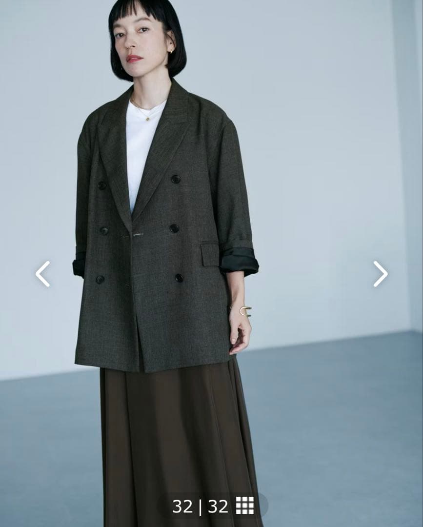 【新品】北欧暮らしの道具店　ダブルジャケット / オリーブブラウン（S）