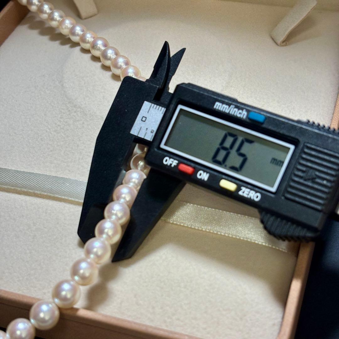 【テリ抜群✨】あこや真珠　セミロング　ピンク　ネックレス　約7.5-8.5mm