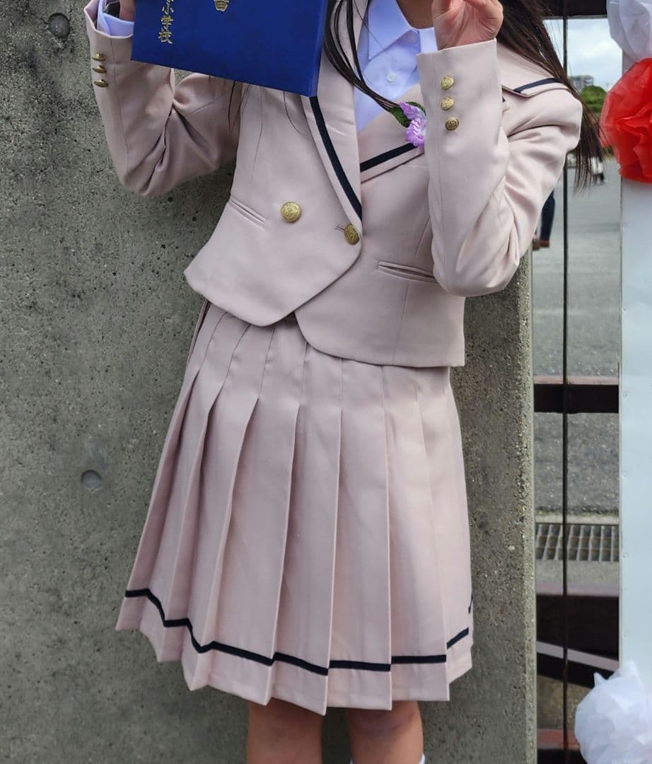 卒業式　女の子　白ピンクベージュ L(160)サイズ　卒業式　フォーマルスーツ