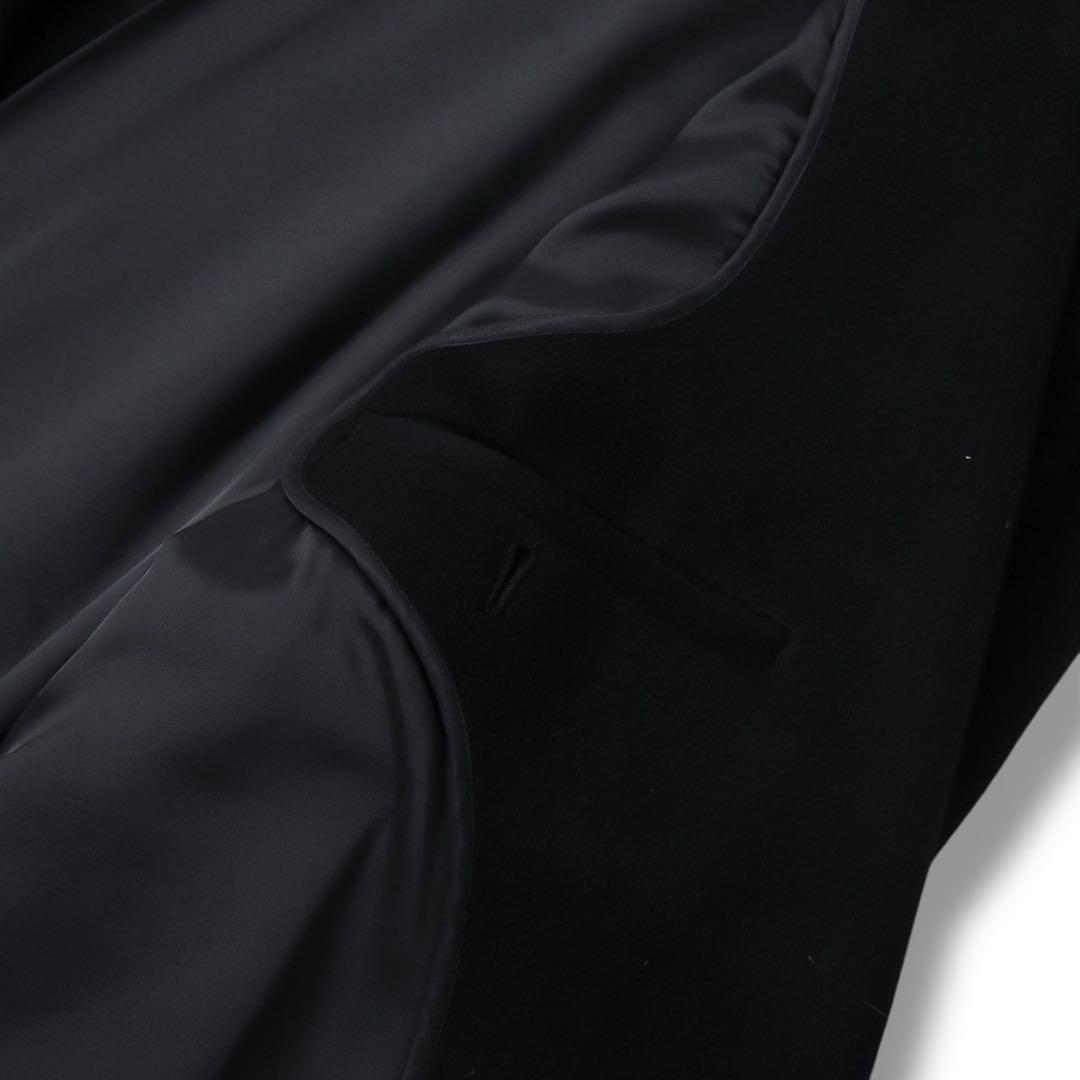 定価13万 高級 カシミヤ100% ダブル チェスター ロングコート モード 黒