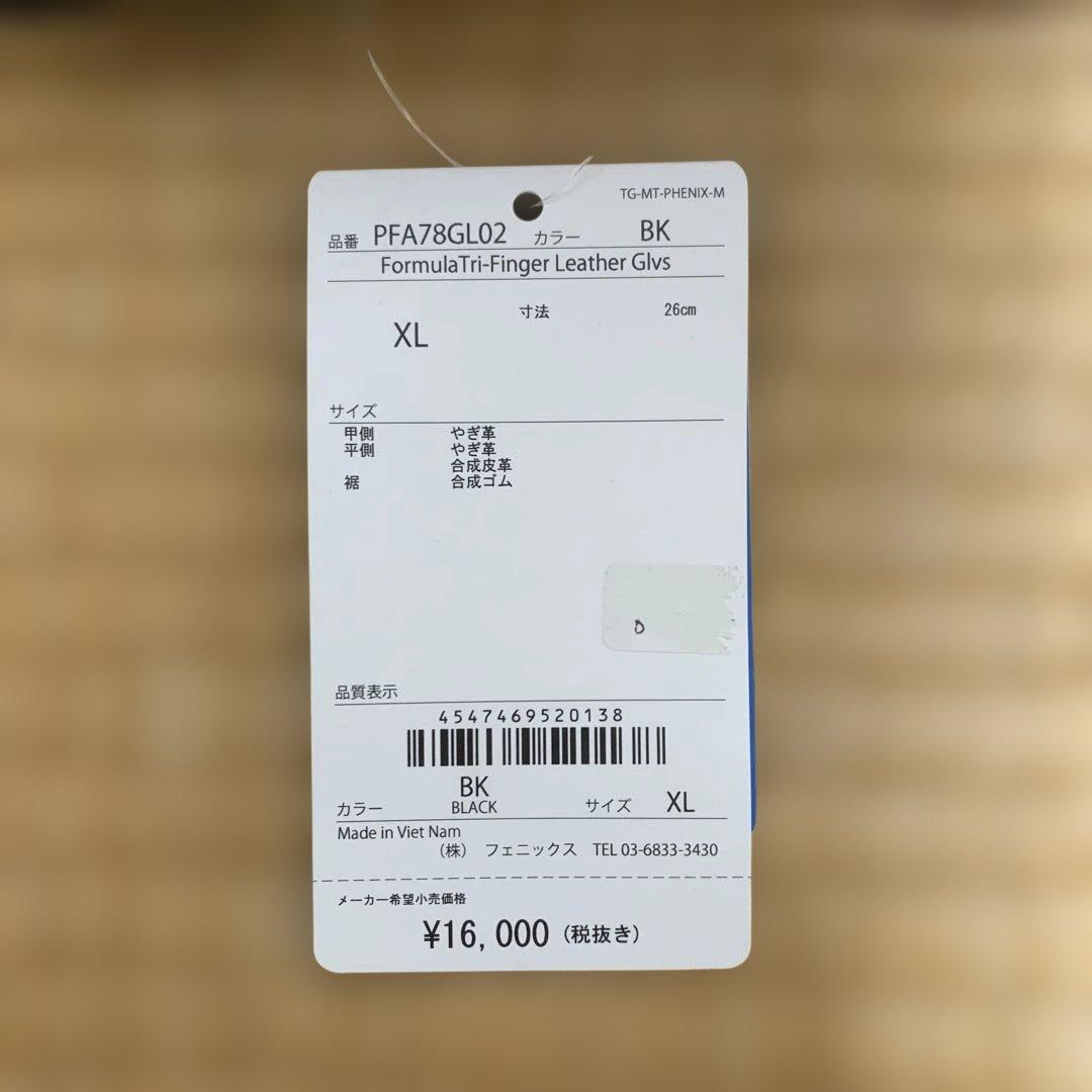 【新品未使用】phenix フェニックス XL ブラック 三本指 スノーグローブ