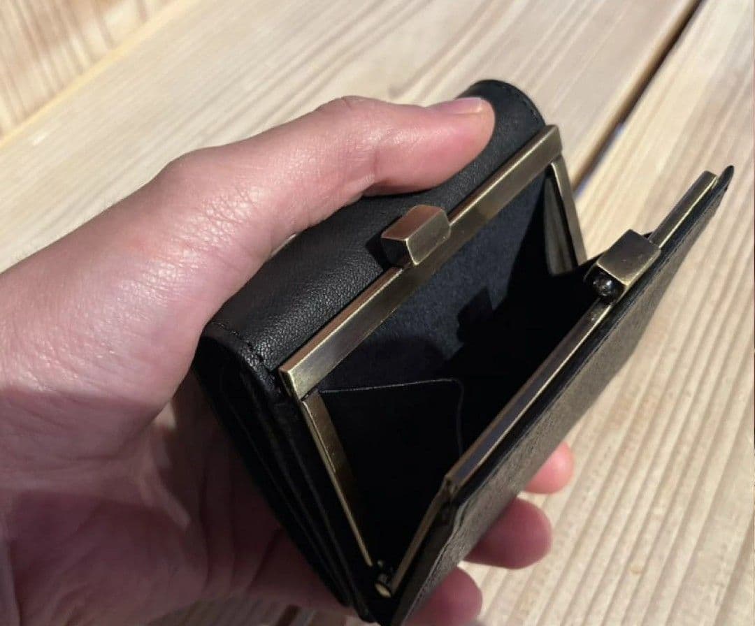 SLOW （スロウ） がま口 ミニ財布 ブラック