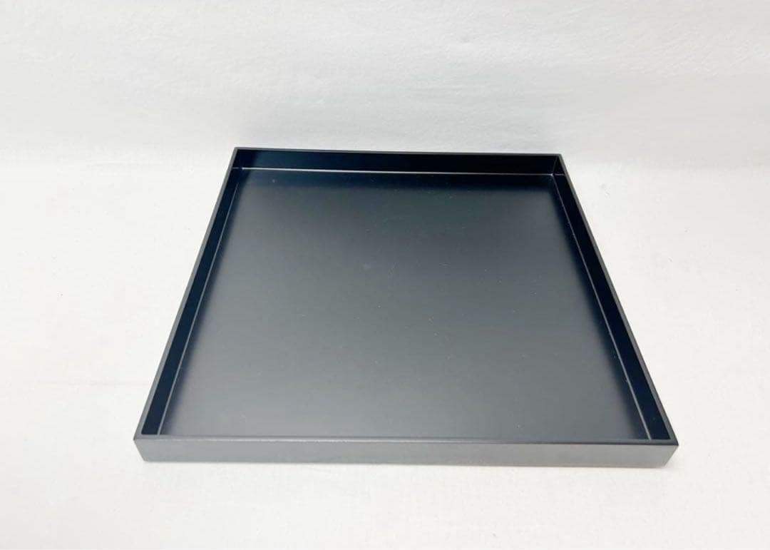 ほぼ未使用 懐石道具 葵春作 木製黒塗 利休形 折敷膳 5客揃 四方膳 共箱