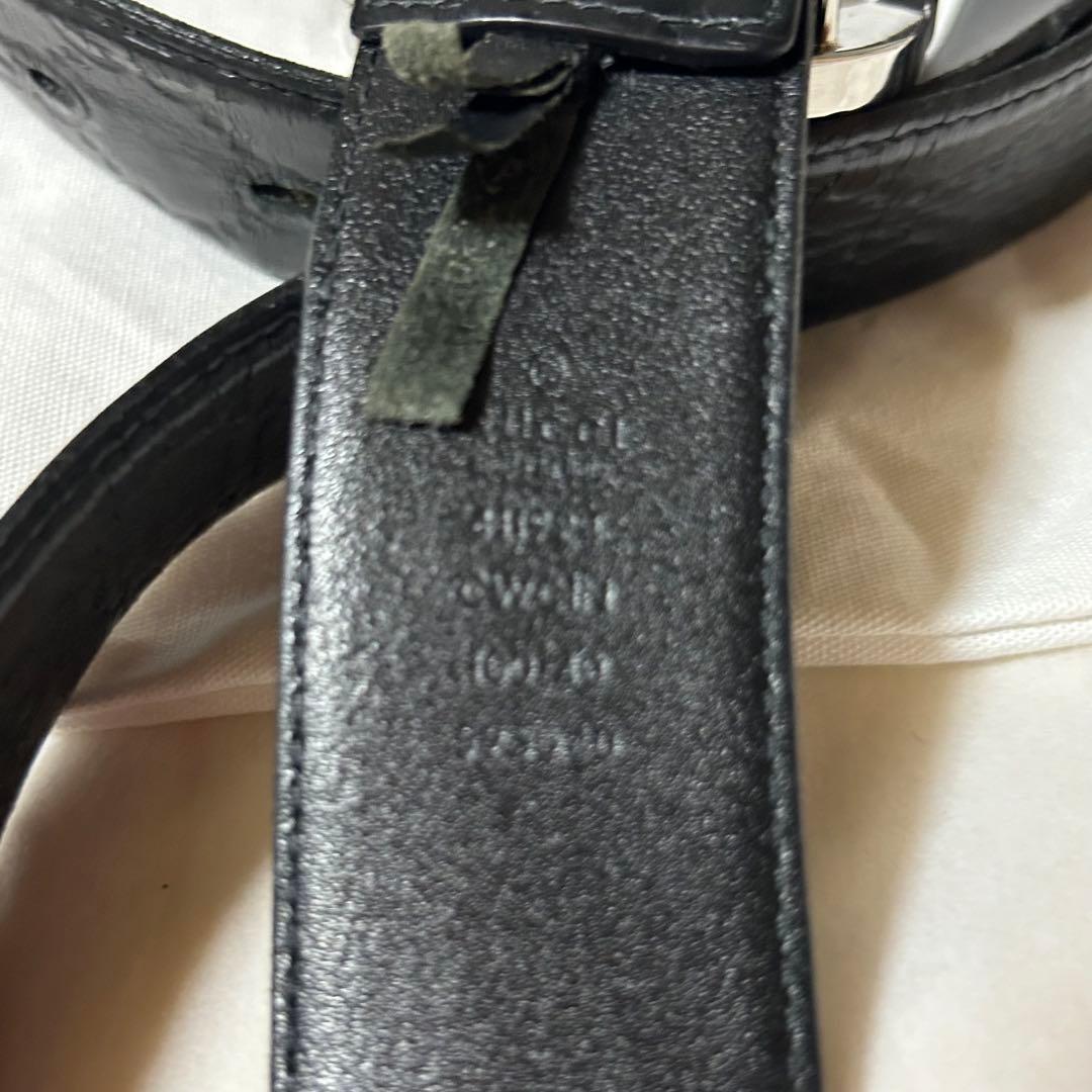 GUCCI グッチインターロッキング GG レザー ベルト ブラック 保存袋付き