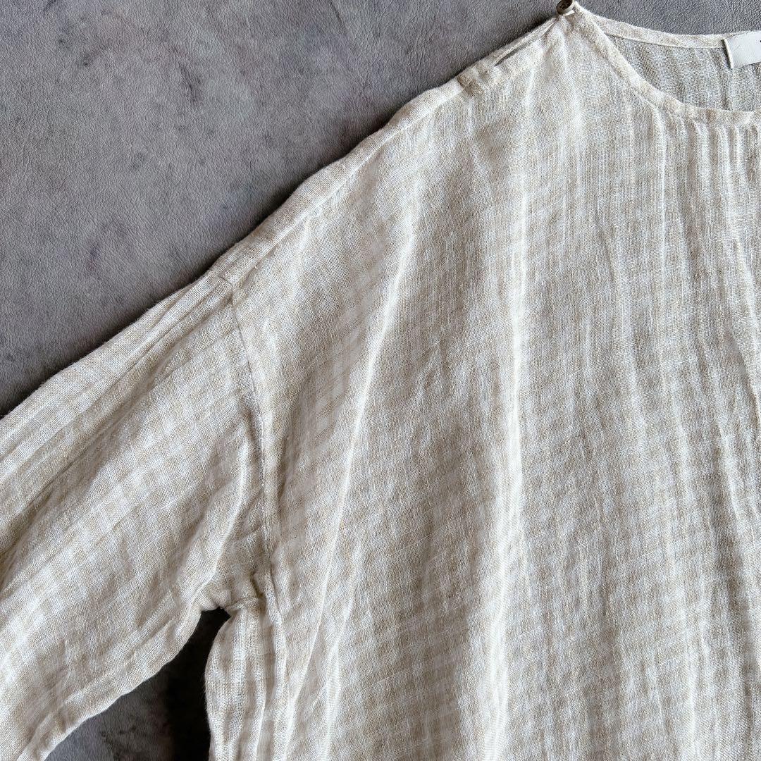 rino/ Veritecoeur ⿻ リネン ギンガムチェックチュニック