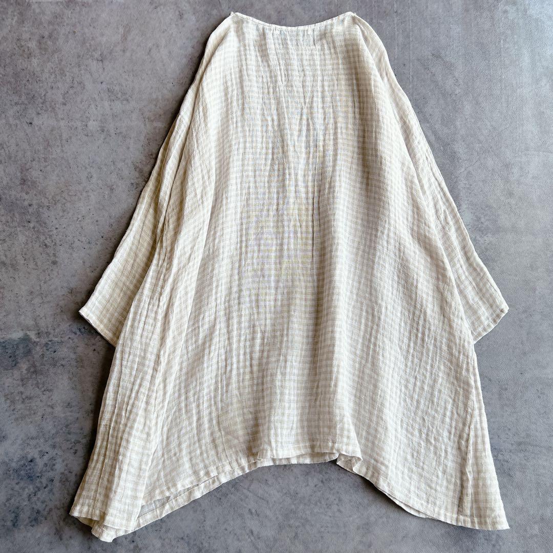 rino/ Veritecoeur ⿻ リネン ギンガムチェックチュニック