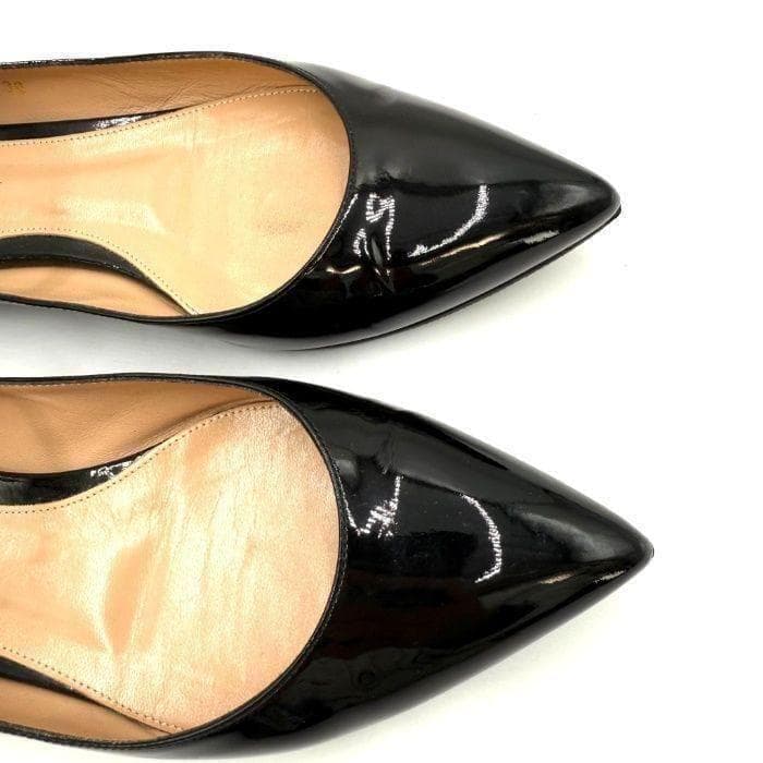 ジャンヴィトロッシ Gianvito Rossi フラットパンプス エナメル 黒