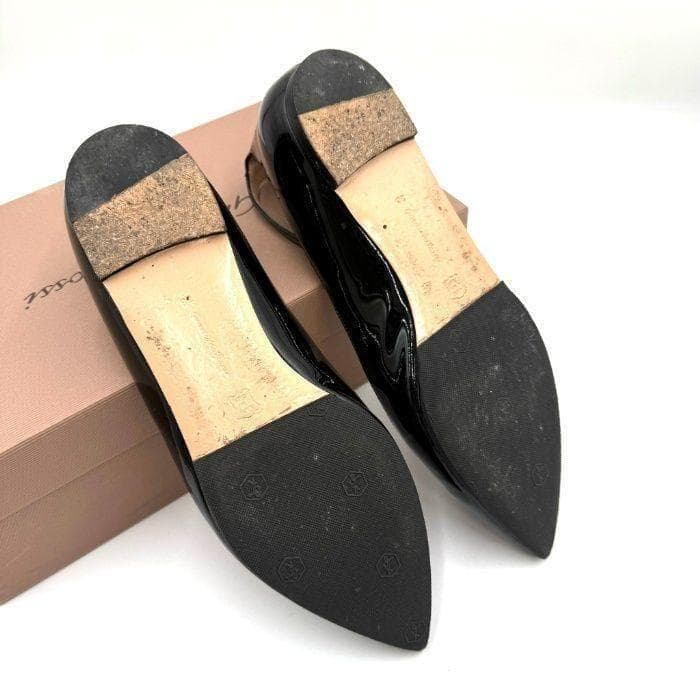 ジャンヴィトロッシ Gianvito Rossi フラットパンプス エナメル 黒