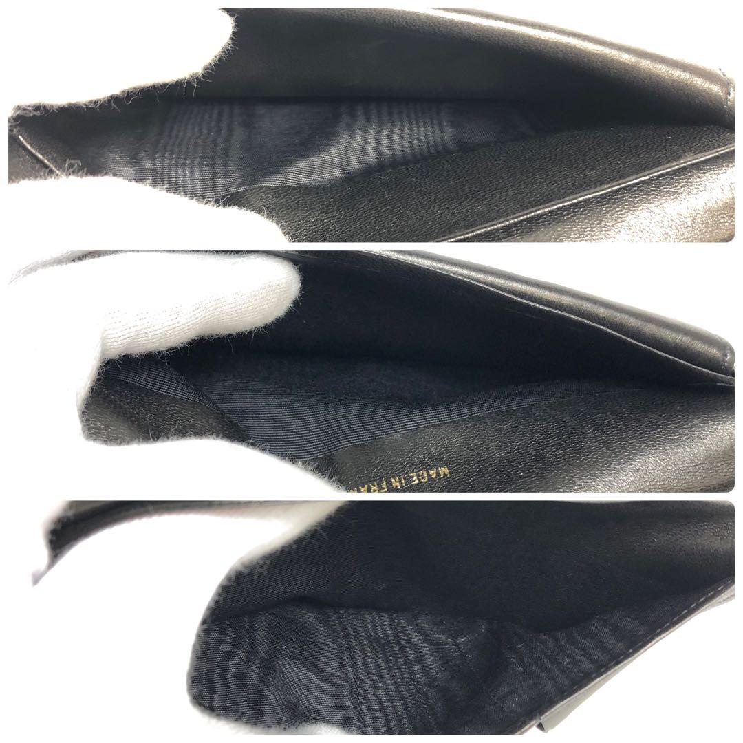 【美品】★8F139 シャネル ビコローレ 二つ折り財布 ココマーク ブラック