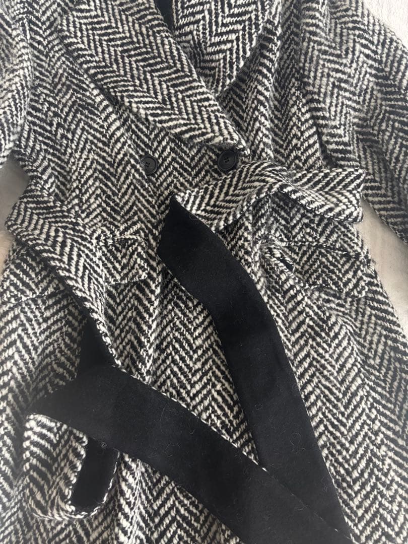 PINKY&DIANNEヘリンボーン柄ロングコート