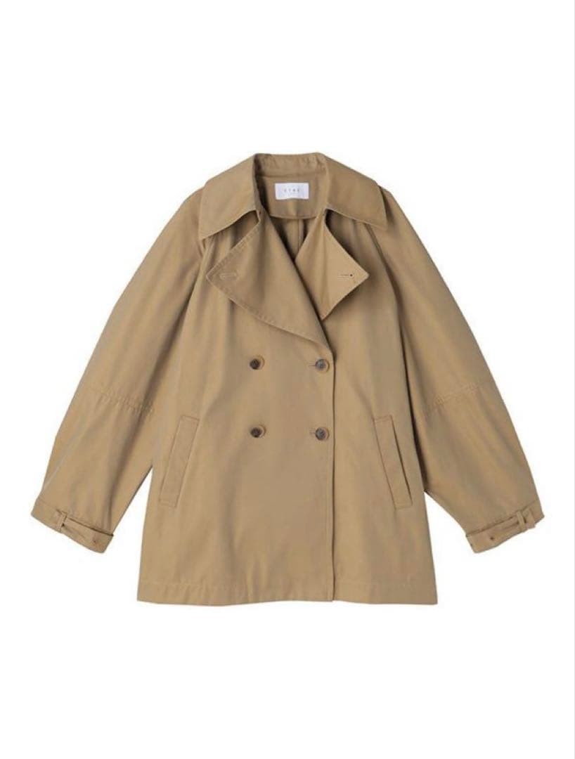 み*ん様 エトレトウキョウ コーティングショートトレンチコート BEIGE Sサ