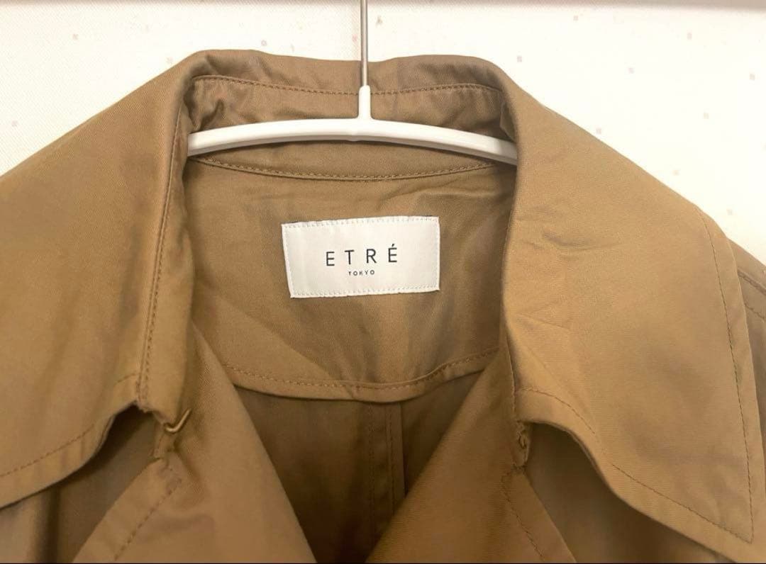み*ん様 エトレトウキョウ コーティングショートトレンチコート BEIGE Sサ