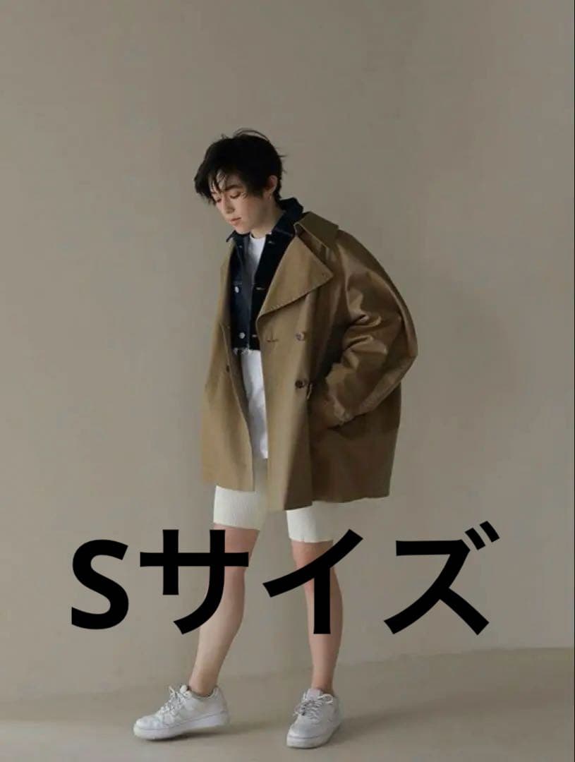 み*ん様 エトレトウキョウ コーティングショートトレンチコート BEIGE Sサ