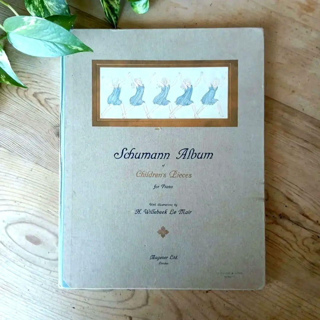 洋書古書1922年メッセージ　楽譜シューマン　ルメール画集アンティーク 水彩画