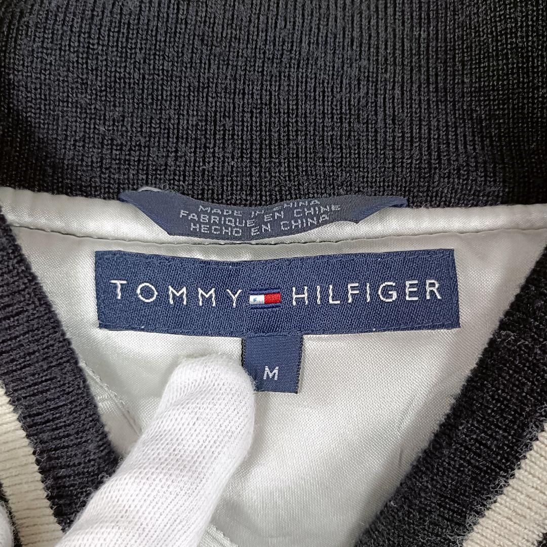 トミーヒルフィガー 牛革 オールレザー 中綿 キルティング スタジャン M