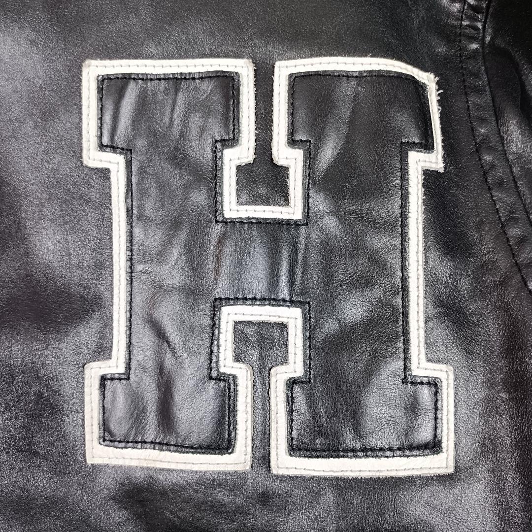 トミーヒルフィガー 牛革 オールレザー 中綿 キルティング スタジャン M