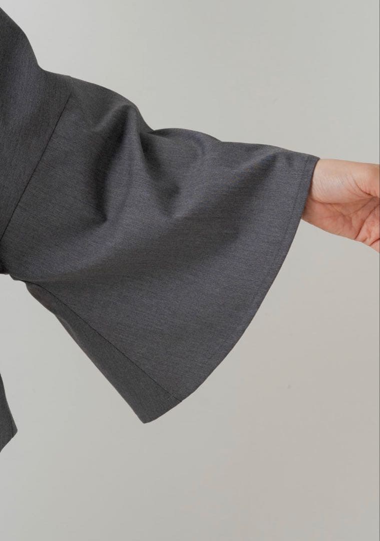 【Du noir】飾りボタンノーカラージャケット