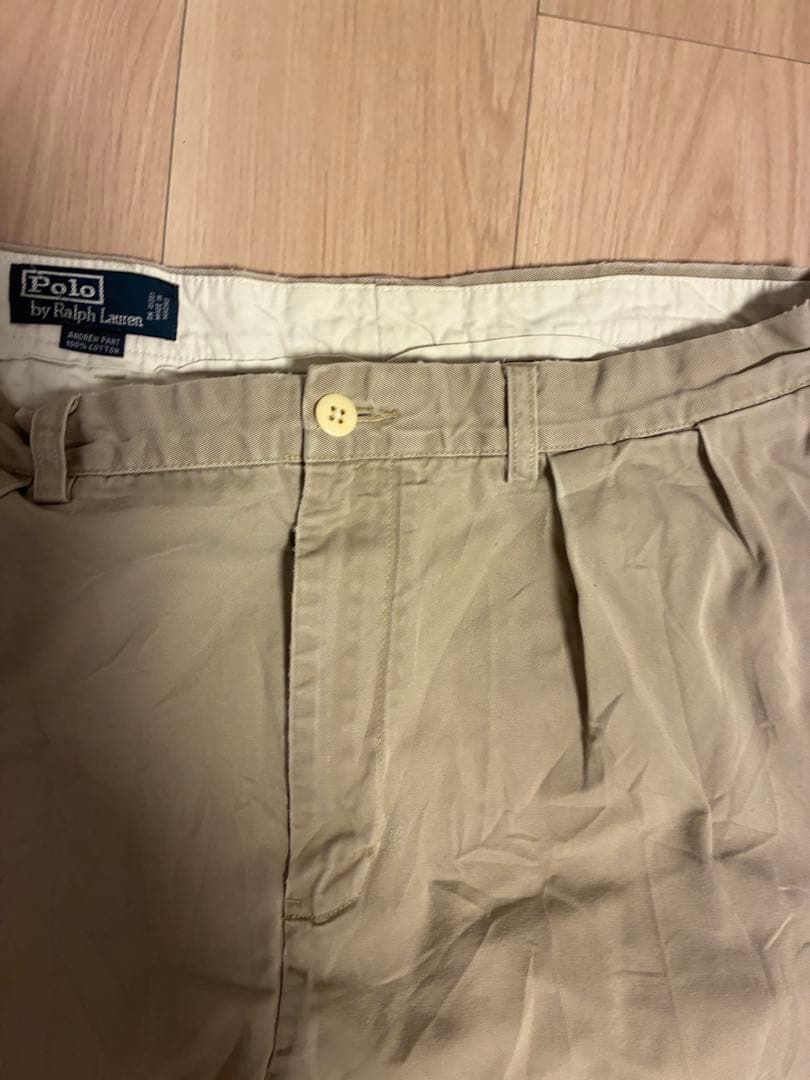 ポロチノ　アンドリューパンツ　2タック　ベージュ　ワイド