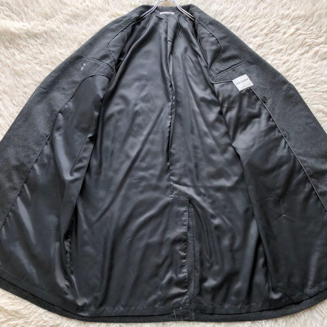 【ほぼ未使用 カシミヤ100%】ダブルチェスターコート　グレー　L マキシ丈